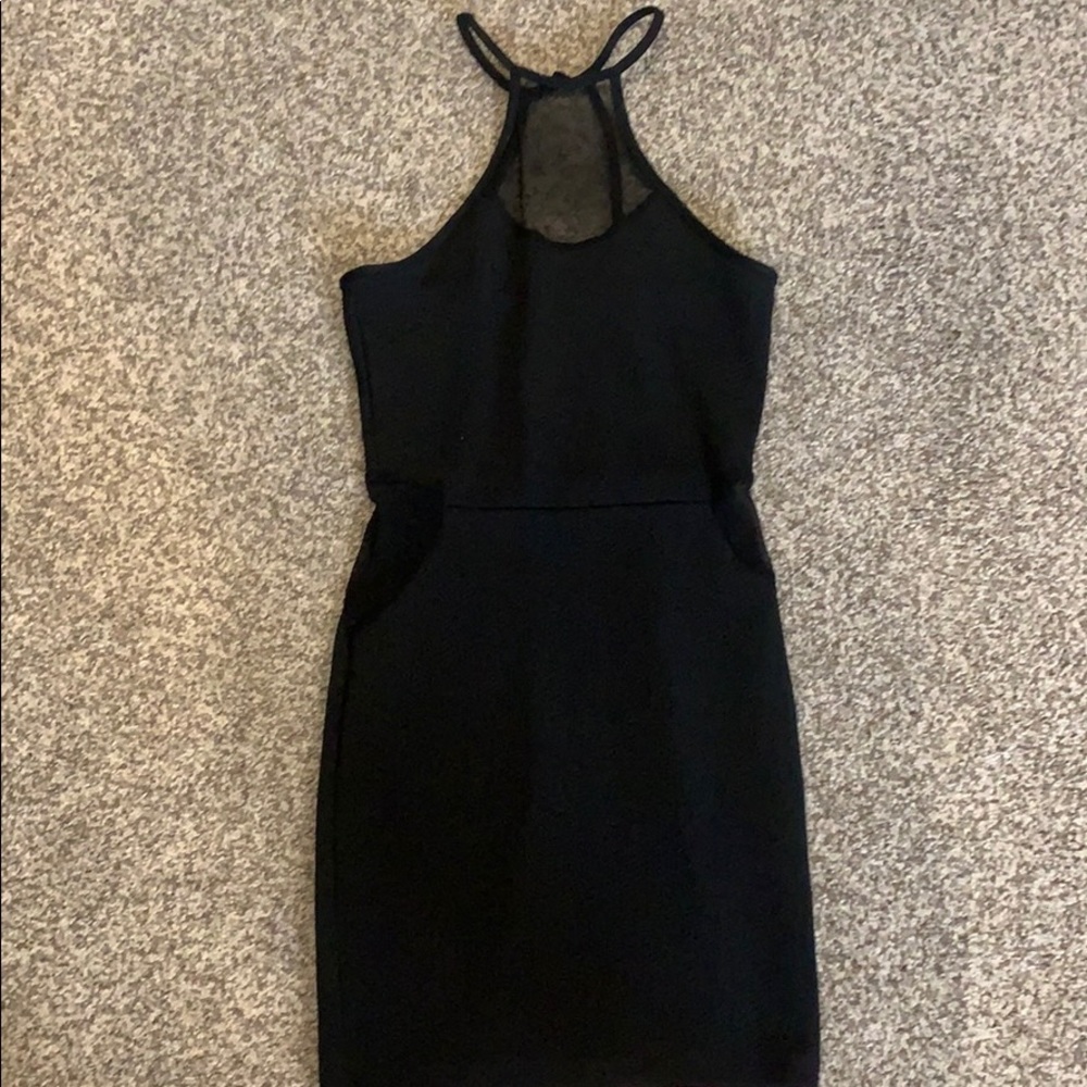 LF mesh neck black dress - NEW